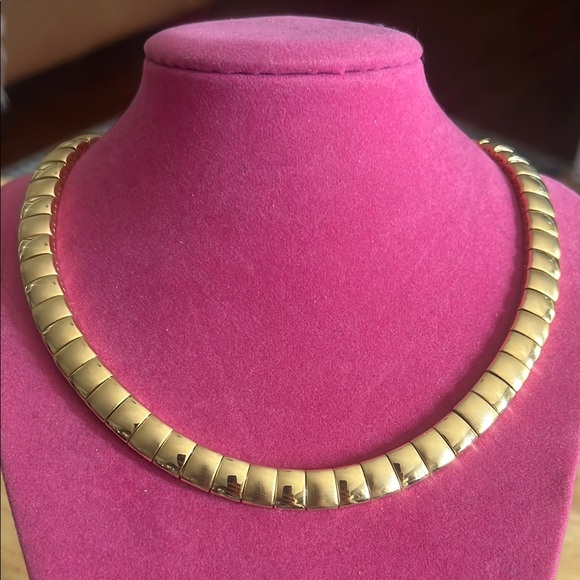 Napier Jewelry - NAPIER Choker Style Gold Matte & Glossy Link Statement Necklace